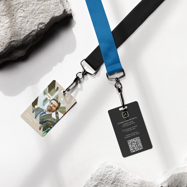 Modern Employee Photo ID Company Security QR Badge (Creator Uploaded)