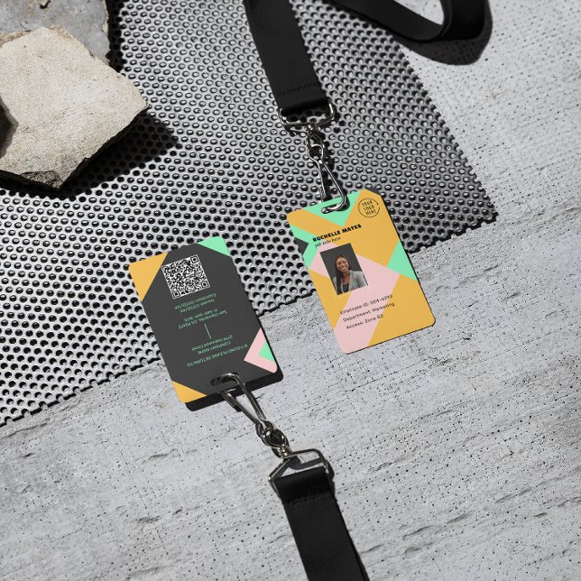 Modern Employee Photo ID Company Security QR Badge (Creator Uploaded)