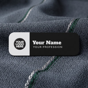 Modern Employee Pin Name Tag or Magnetic with Logo