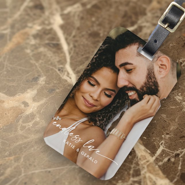 Modern Endless Love Personalized Photo Gift Luggage Tag (Creator Uploaded)