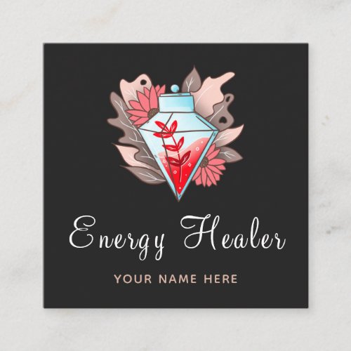 Modern Energy Healer Psychic Diamond Magic Potion Square Business Card