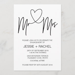 Modern Engagement Invitations