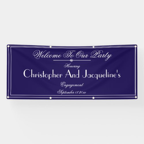 Modern Engagement Party Custom Names Chic Welcome Banner