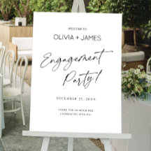 Modern Engagement Party Welcome Sign, Editable