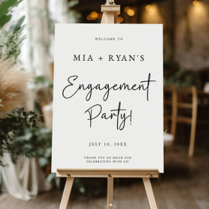 Modern Engagement Party Welcome Sign, Minimalist Foam Board