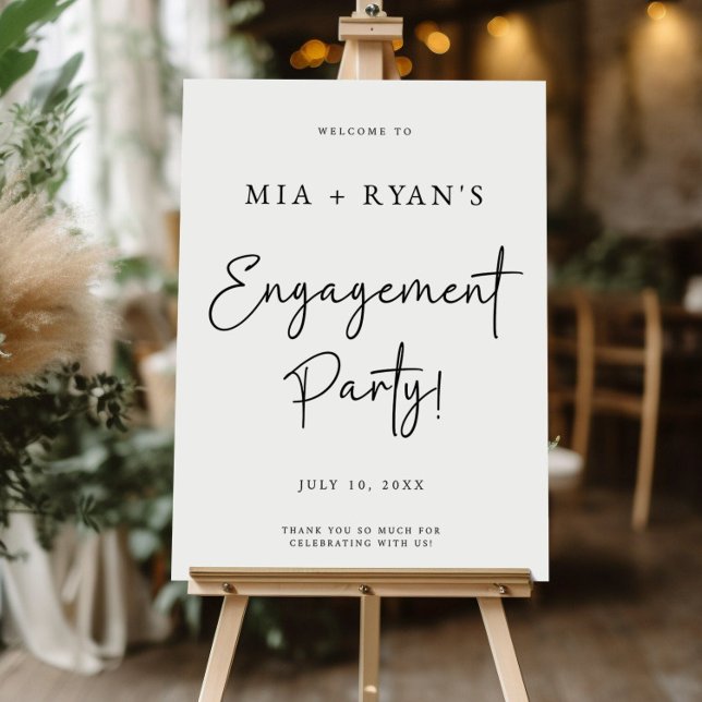 Modern Engagement Party Welcome Sign, Minimalist  Foam Board (Creator Uploaded)
