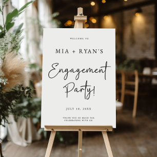 Modern Engagement Party Welcome Sign, Minimalist Foam Board