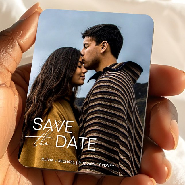 Modern engagement save the date wedding favors magnet (Creator Uploaded)