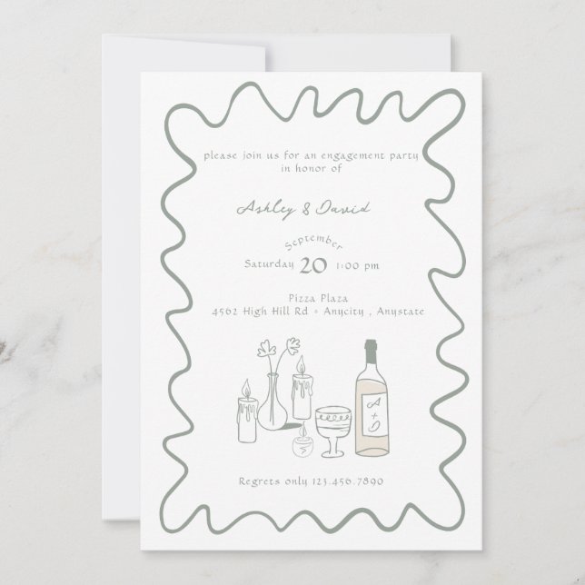 Modern Engagement | Whimsical Wedding Invitations (Front)