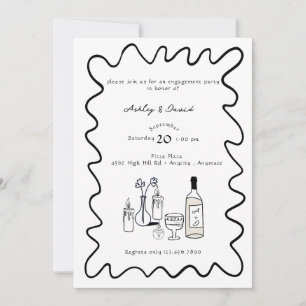 Modern Engagement   Whimsical Wedding Invitations