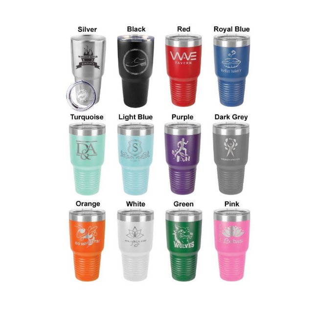 Groomsmen Tumbler 30 ounce made of Stainless Steel Personalized Custom  Engraved with a Clear Lid - Choices of Color, Design, Name & Title
