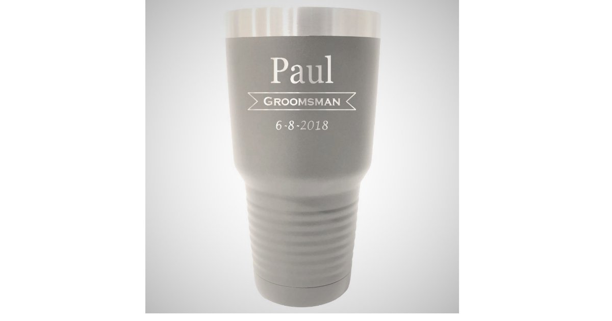 Custom Stainless Steel Tumbler RTIC | 20 or 30 oz Double Walled RTIC  Personalized Groomsmen Mug | Wedding Party Gift | Bachelor Party