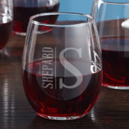 Modern Engraved Elton Stemless Wine Glass at Zazzle