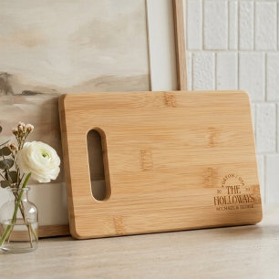 Modern Engraved Family Name Cutting Board