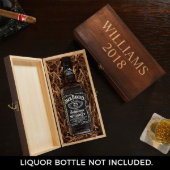 Modern Engraved Liquor Bottle Wooden Gift Box (Open)