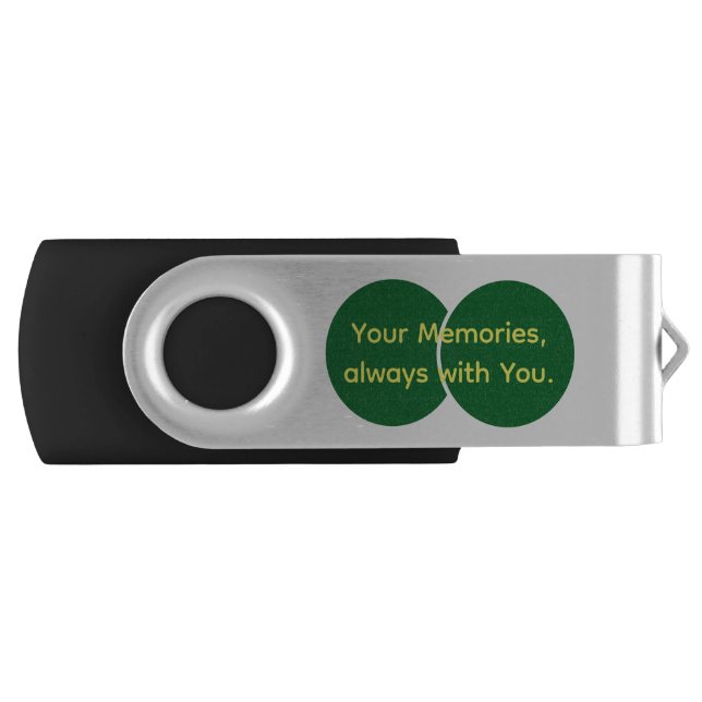 Modern Engraved Silver USB Flash Drive (Front)