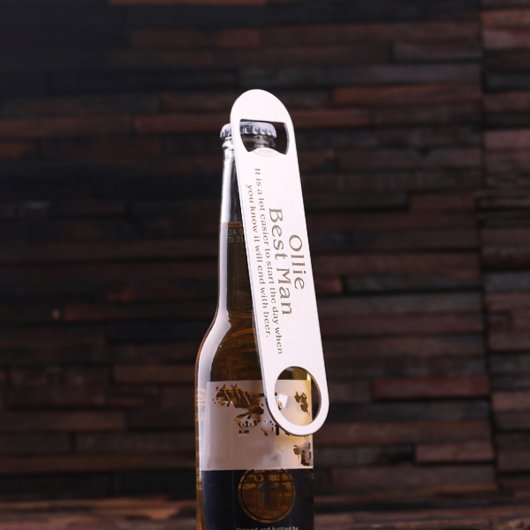 Modern Engraved Stainless Steel Bottle Opener (Hanging)