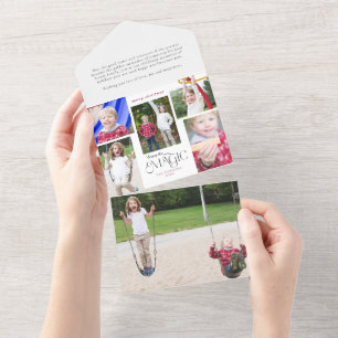 Modern Enjoy the Magic Calligraphy Multi-Photo All In One Invitation