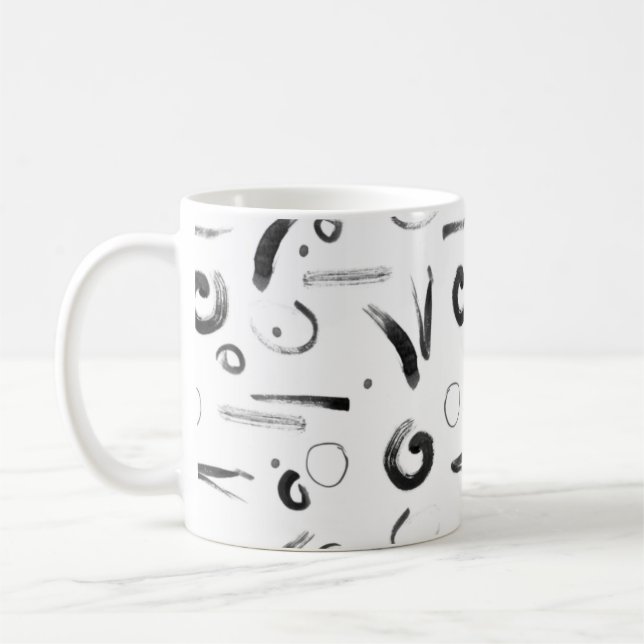 Modern Enso Pattern in Sumi-e Style Coffee Mug (Left)