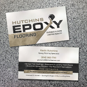 Modern Epoxy Flooring and Resin Coating Business Card