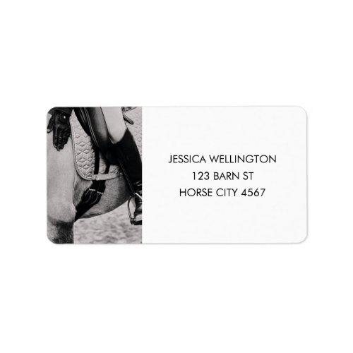 Modern Equestrian Horse Riding Photo Address Label