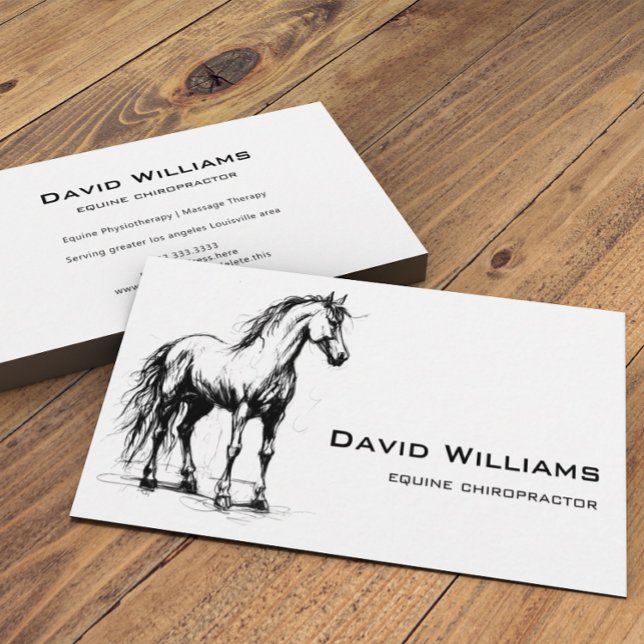 Modern Equine Chiropractor Physiotherapist  Business Card (Creator Uploaded)