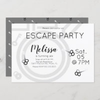 Modern Escape Room Birthday Party Gray Invitation