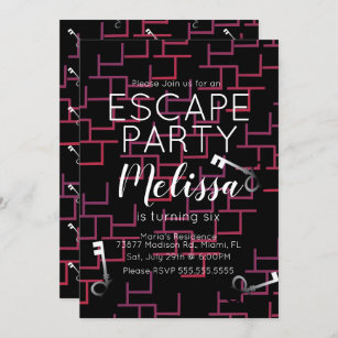 Modern Escape Room Birthday Party Maze Invitation