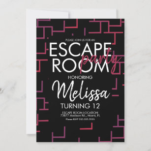 Modern Escape Room Party Invitation