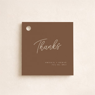 Modern Espresso Wedding Thank You Favor Tags