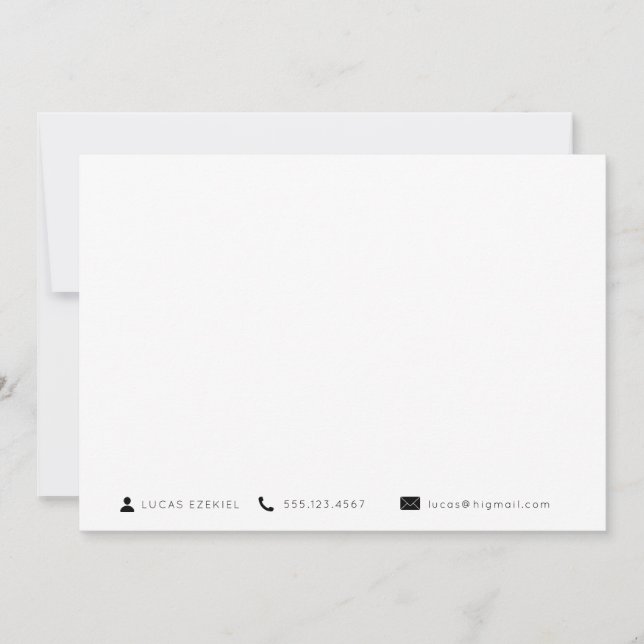Modern Essential Icons Business Stationery Note Card (Front)