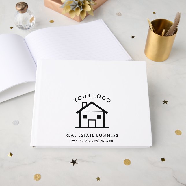 Modern Estate Agent Business Logo Holiday Rentals Guest Book (Front Open)