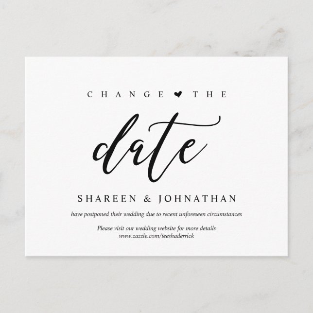 Modern Esthetic, Change the date, Party postponed Postcard (Front)