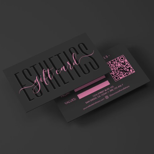 Modern Esthetician Beautician Pink Black Gift Card