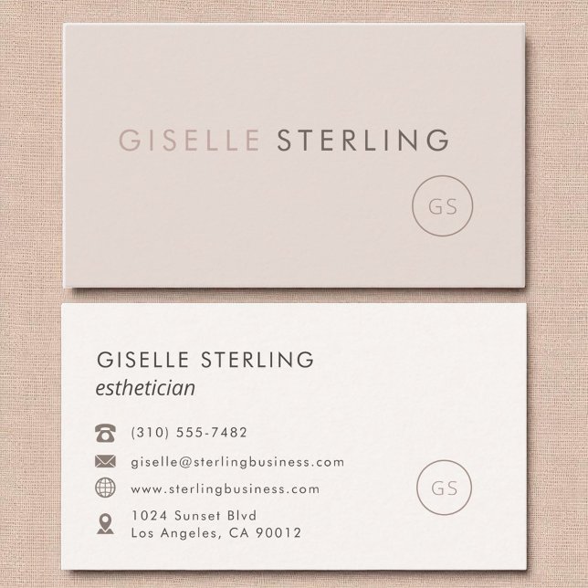 Modern Esthetician Blush Pink Minimalist Luxury  Business Card (Creator Uploaded)