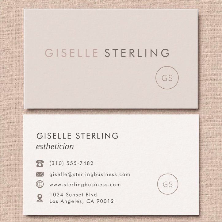 Modern Esthetician Blush Pink Minimalist Luxury Business Card