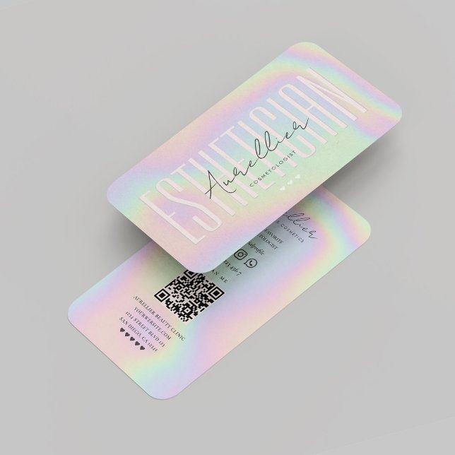 Modern Esthetician Cosmetologist Holographic  Business Card (Modern Esthetician Cosmetologist Holographic Business Card
)