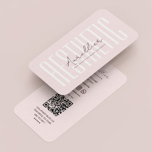 Modern Esthetician Pearl Pink Aesthetic Business Card