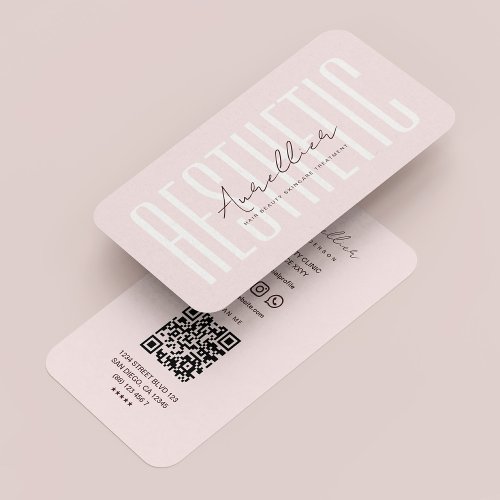 Modern Esthetician Pearl Pink Aesthetic  Business Card