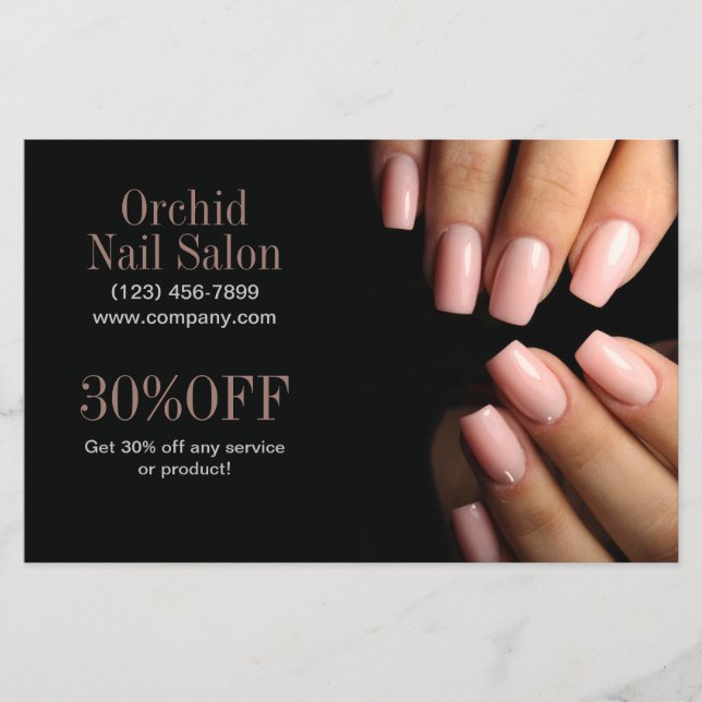 Modern Esthetician SPA Nail Salon Price Lists Flyer (Front)