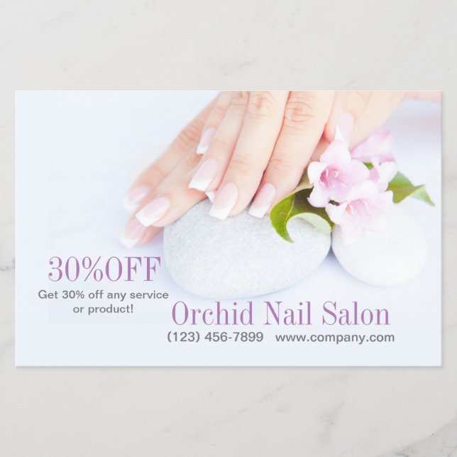 Modern Esthetician SPA Nail Salon Price Lists Flyer (Front)