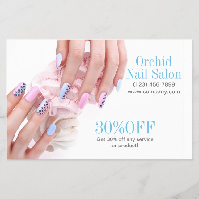 Modern Esthetician SPA Nail Salon Price Lists Flyer (Front)