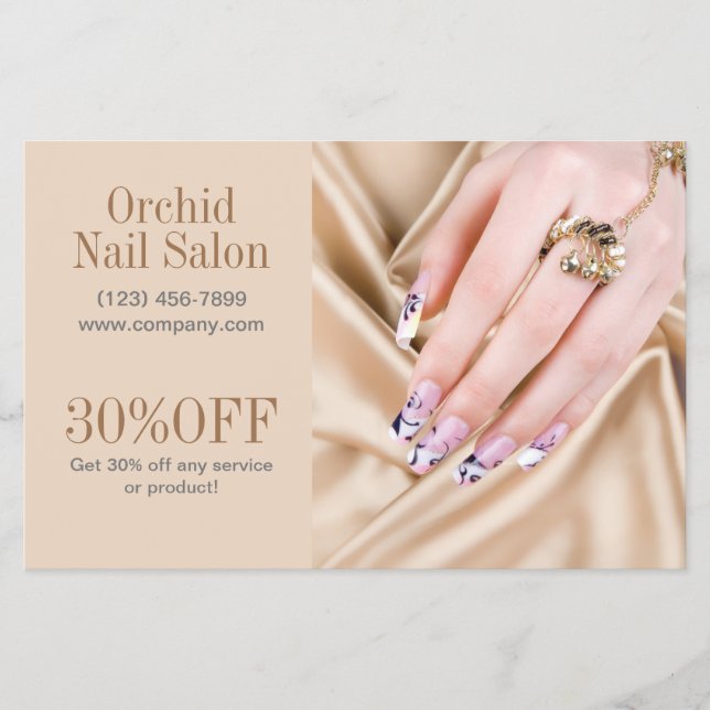 Modern Esthetician SPA Nail Salon Price Lists Flyer (Front)