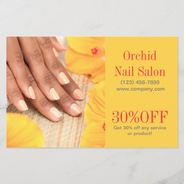 Modern Esthetician SPA Nail Salon Price Lists Flyer (Front)