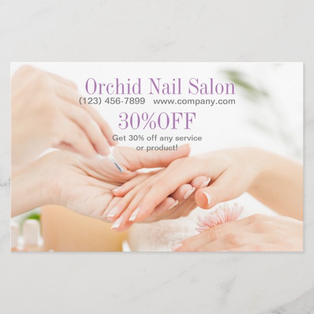 Modern Esthetician SPA Nail Salon Price Lists Flyer (Front)