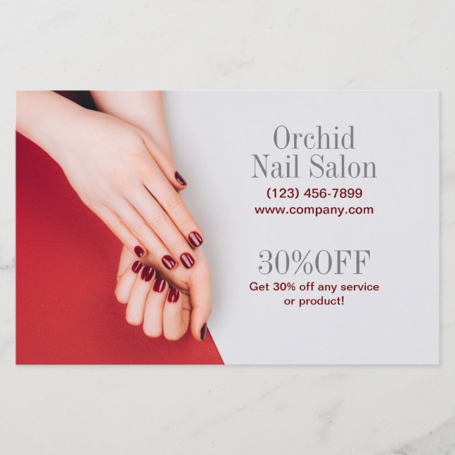 Modern Esthetician SPA Nail Salon Price Lists Flyer (Front)