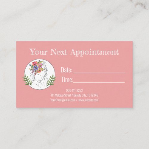 Modern Esthetician Stylist Spa Elegant Chic Floral Appointment Card