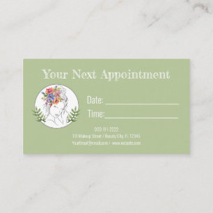 Modern Esthetician Stylist Spa Elegant Chic Floral Appointment Card