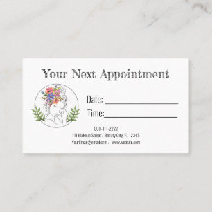 Modern Esthetician Stylist Spa Elegant Chic Floral Appointment Card