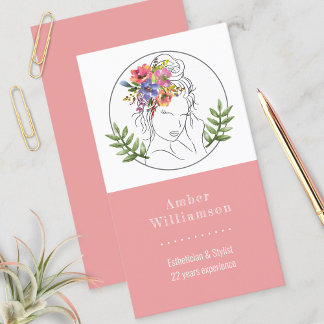 Modern Esthetician Stylist Spa Elegant Chic Floral Business Card